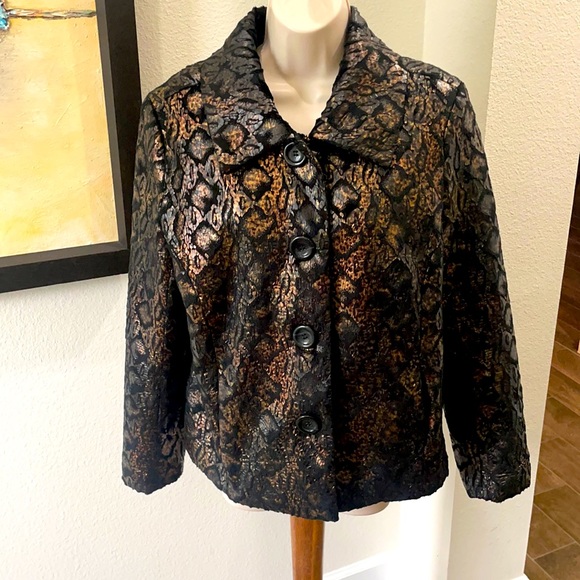 GORGEOUS PYTHON IN BLACK AND COPPER! By ERIN SZ L SOFT AND COMFORTABLE - Picture 1 of 15